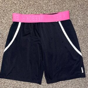 Reebok Black Shorts with Pink Trim